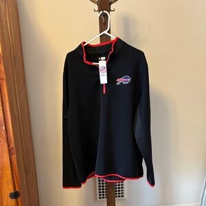 NWT TX3 Warm Buffalo Bills Ribbed Quarter-Zip Pullover XL